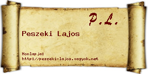 Peszeki Lajos névjegykártya